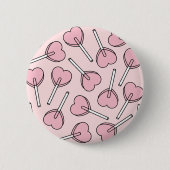Pink Lollipops, Heart Lollipops, Lollipop Pattern Ronde Button 5,7 Cm (Voorkant)