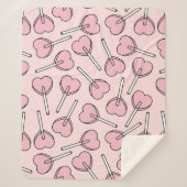 Pink Lollipops, Heart Lollipops, Lollipop Pattern Sherpa Deken (Voorkant)