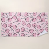 Pink Lollipops, Heart Lollipops, Lollipop Pattern Strandlaken (Voorkant)