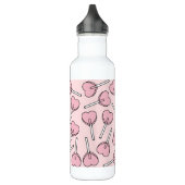 Pink Lollipops, Heart Lollipops, Lollipop Pattern Waterfles (Links)