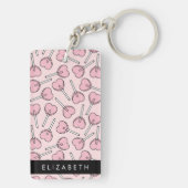 Pink Lollipops, Heart Lollipops, Lolly, Your Name Sleutelhanger (achterkant)