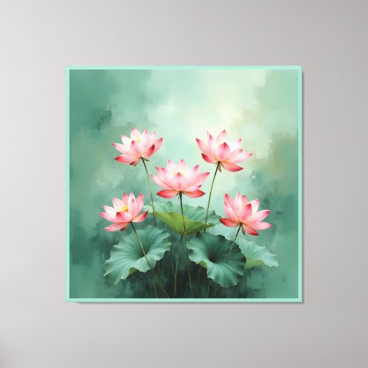 Pink Lotus Artwork  Canvas Afdruk (Voorkant)
