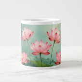 Pink Lotus Artwork  Extra Grote Beker (Voorkant)