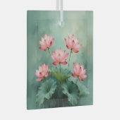 Pink Lotus Artwork  Glas Ornament (Voorkant Rechts)