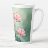 Pink Lotus Artwork  Latte Mok (Rechts)