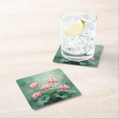 Pink Lotus Artwork  Vierkante Kartonnen Onderzetter (Insitu)