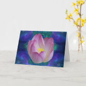 Pink lotus flower get well soon kaart (Gele Bloem)