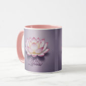 Pink Lotus Flower Meditation Mug Mok (Voorkant links)