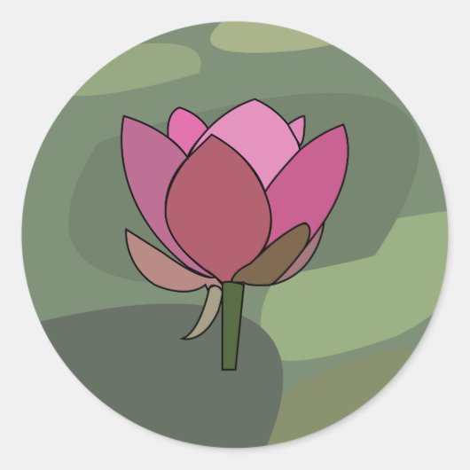 Pink Lotus Flower  Ronde Sticker (Voorkant)