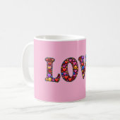 Pink Love Emoji's Coffee Mug (Devant gauche)