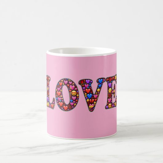Pink Love Emoji's Coffee Mug (Centre)