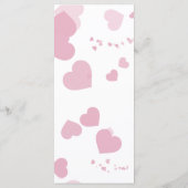 Pink Love Heart Menu Kaart (Achterkant)