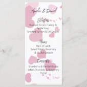 Pink Love Heart Menu Kaart (Voorkant)