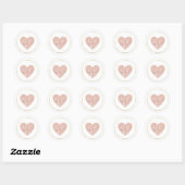 Pink Love Heart met script initialen wed classic Ronde Sticker (Vel)