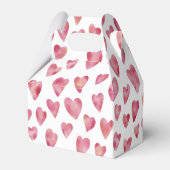 Pink Love Heart Waterverf Pattern Bedankdoosjes (Achterkant)