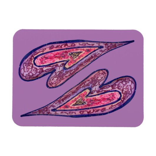 Pink Love Hearts Art Inspirational Fridge Magnets (Horizontal)