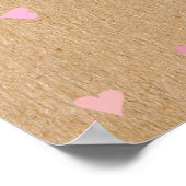 Pink Love Hearts Baby Girl Douche Affiche de bienv (Coin)