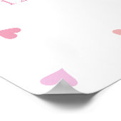 Pink Love Hearts Baby Girl Douche Affiche de bienv (Coin)