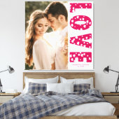 Pink Love Hearts Couples Foto Valentijns Canvas Afdruk (Insitu (Slaapkamer))