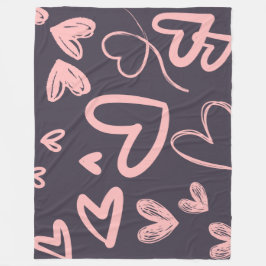 Pink Love Hearts Valentijnsdag Schattige Gezellig Fleece Deken