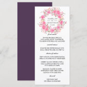 Pink Love | Landelijke rozen krans bruiloft Menu (Voorkant / Achterkant)