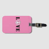 Pink Love Peace Hearts Bagagelabel (Voorkant (horizontaal))