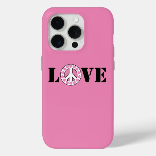Pink Love Peace Hearts Case-Mate iPhone Case (Achterkant)