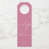 Pink Love Signature Party Celebration Flessenhanger (Voorkant)