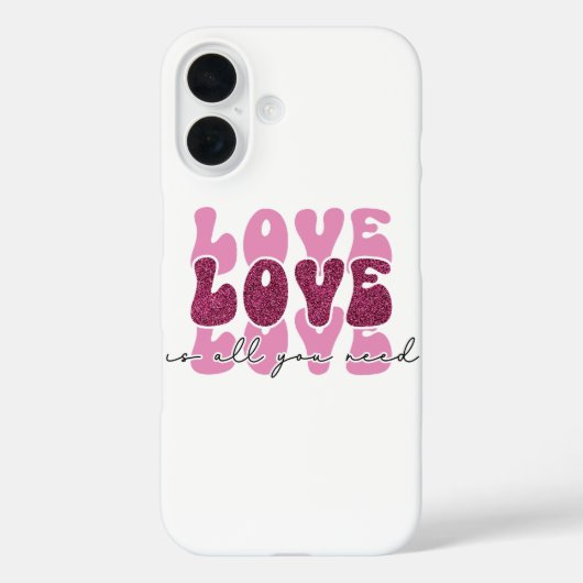 Pink "Love" Stacked Bubble Font Case-Mate iPhone Case (Achterkant)