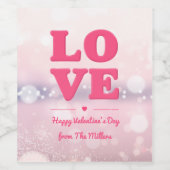 Pink LOVE Texte w Bokeh Arrière - plan Étiquettes (Étiquettes simples)