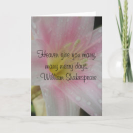 Pink Love Wedding Shakespeare Quote Feestdagen Kaart
