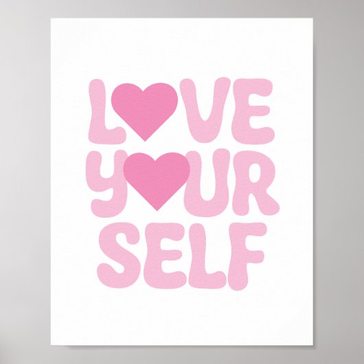 Pink Love Yourself Quotes Poster (Voorkant)