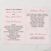 pink lovebirds bircage bi fold Programme de mariag (Dos)