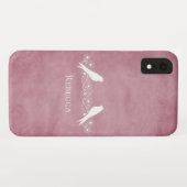 Pink Lovebirds Floral Vine coque iphone (Dos (Horizontal))