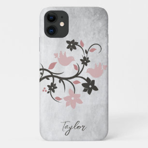 Pink Lovebirds Personnalisé Coque-Mate coque iphon
