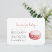 Pink Macaron Baby Shower Books Enclosure Card Informatiekaartje (Staand voorkant)
