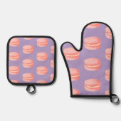 Pink Macaroons Ovenwant & Pannenlap Set (Voorkant)