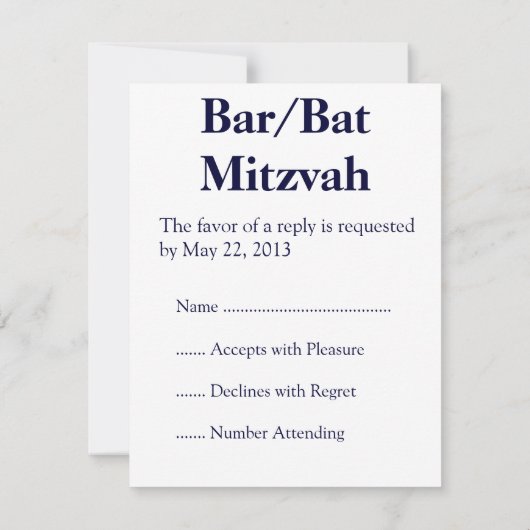 Pink Magen David Bar/Bat mitzvah RSVP (Dos)