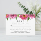 Pink Magenta Peonies MARIAGE RSVP REPAS CHOIX (Debout devant)