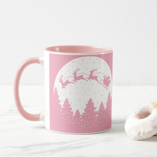 Pink Magic Christmas Mok (Met donut)