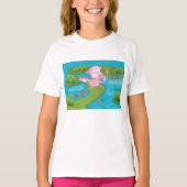 Pink Magic Dragon Fantasy T-Shirt (Devant)