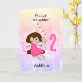 Pink Magic Fairy 2e carte d'anniversaire (Fleur jaune)