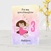 Pink Magic Fairy 3e carte d'anniversaire (Fleur jaune)