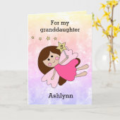 Pink Magic Fairy 5e carte d'anniversaire (Fleur jaune)