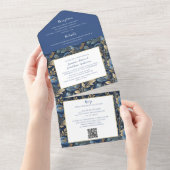 Pink Magnolia Blossom All In One Uitnodiging (Afscheurbaar)