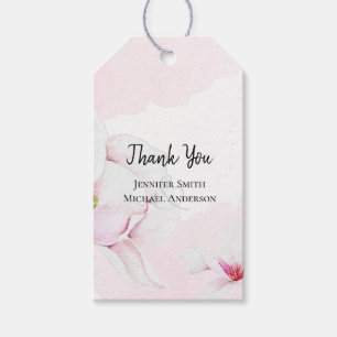 Pink Magnolia Floral Budget Wedding Gift Labels Cadeaulabel