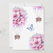 Pink Magnolia Floral Wedding Update Kaart (Achterkant)