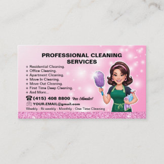 Pink Maid Janitorial Cleaning Service Visitekaartje
