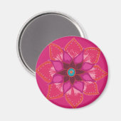 Pink Mandala flower art Magnet (Recto/Verso)