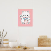 Pink Maneki Neko Poster (Keuken)